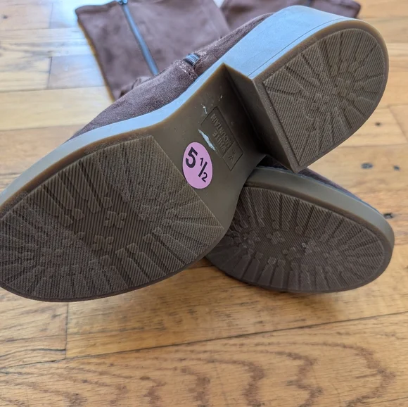 Cliffs by White Mountain Brown Faux Suede Knee-High Boots - Picture 6 of 7